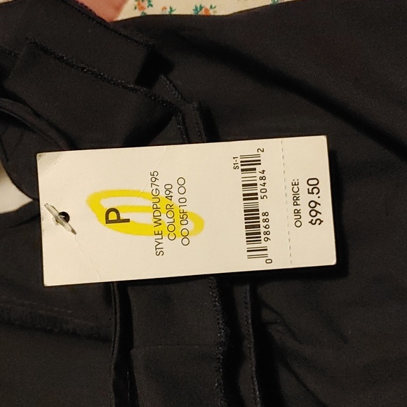 Sleeveless ruffle neck shift summer dress size PP Liz Calaiborne NWT Black - Picture 9 of 10